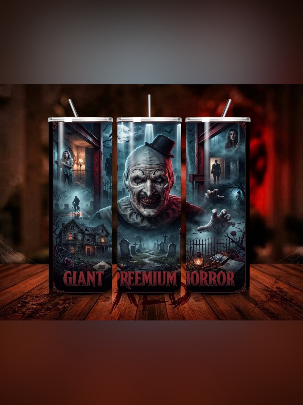 Horror Clown Stainless Tumbler